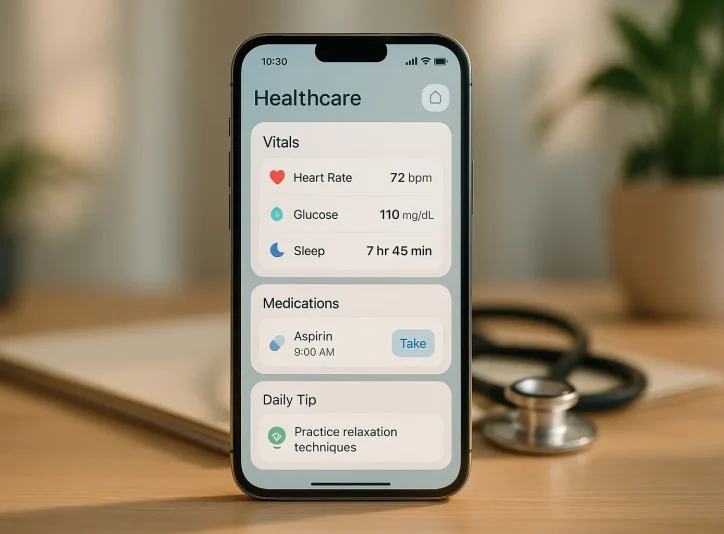 20250722_1523_Healthcare App Display_simple_compose_01k0s19z2eemxaf139z7gj1sds