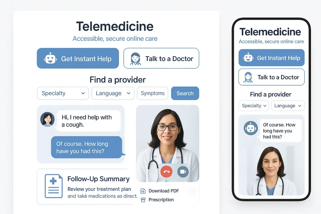 Modern Telemedicine Interface simple