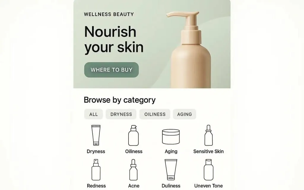 Modern Skincare Landing Page simple